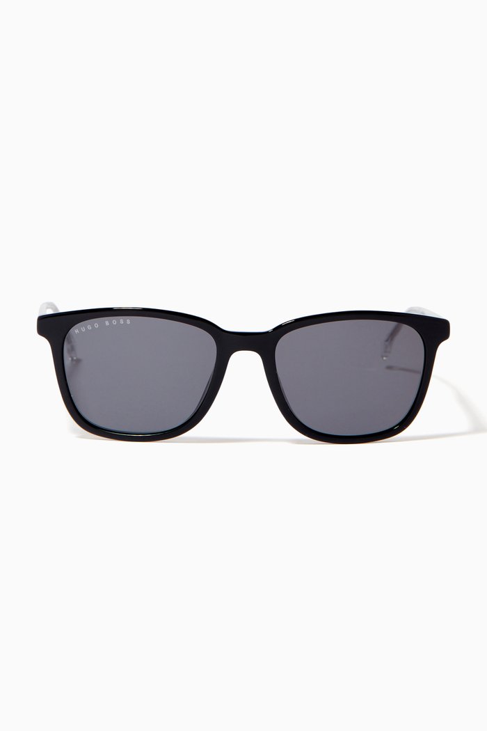 

D Frame Sunglasses, Black