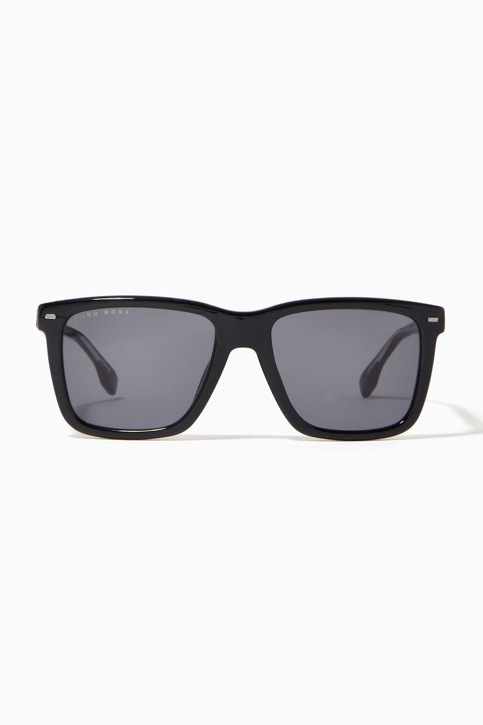 

Square Frame Sunglasses in Acetate, Black