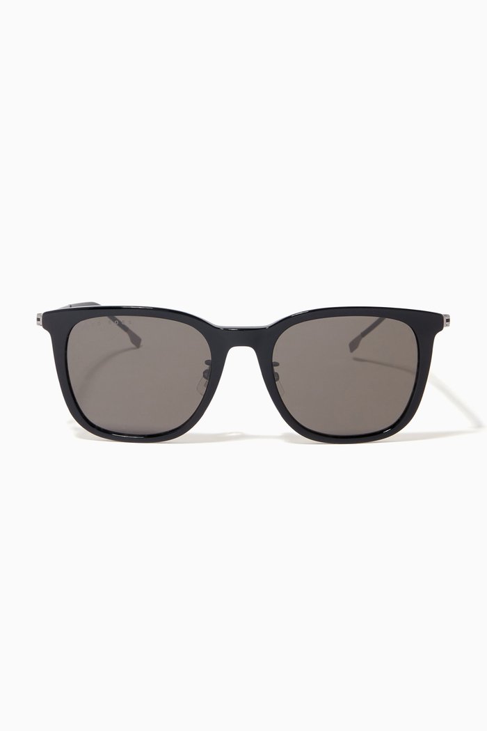 

D Frame Sunglasses, Black