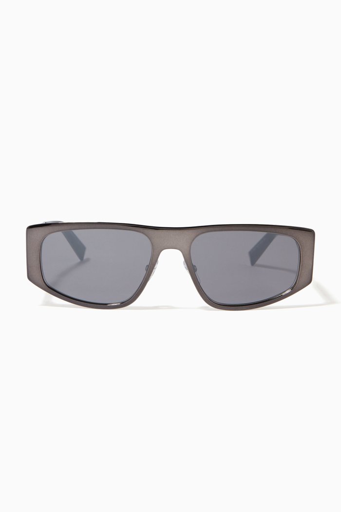 

D-shape Sunglasses in Ruthenium, Black
