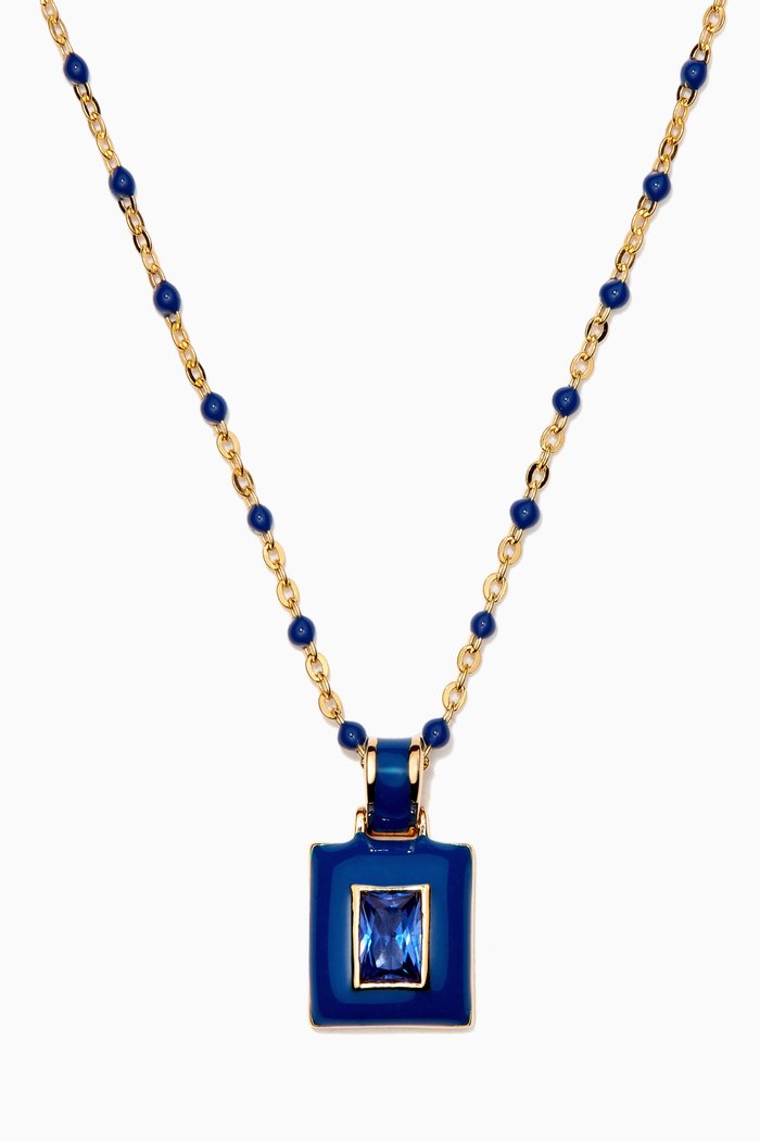 

Indigo Aura Clarity Chakra Necklace in 14kt Yellow Gold Vermeil, Blue