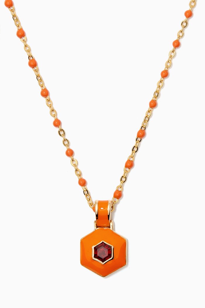 

Orange Aura Energy Chakra Necklace in 14kt Yellow Gold Vermeil