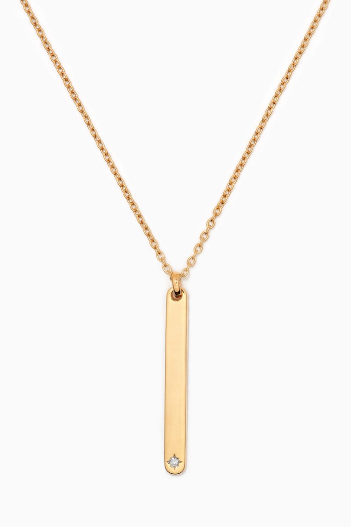 

Vertical Diamond Bar Pendant in 14kt Yellow Gold Vermeil
