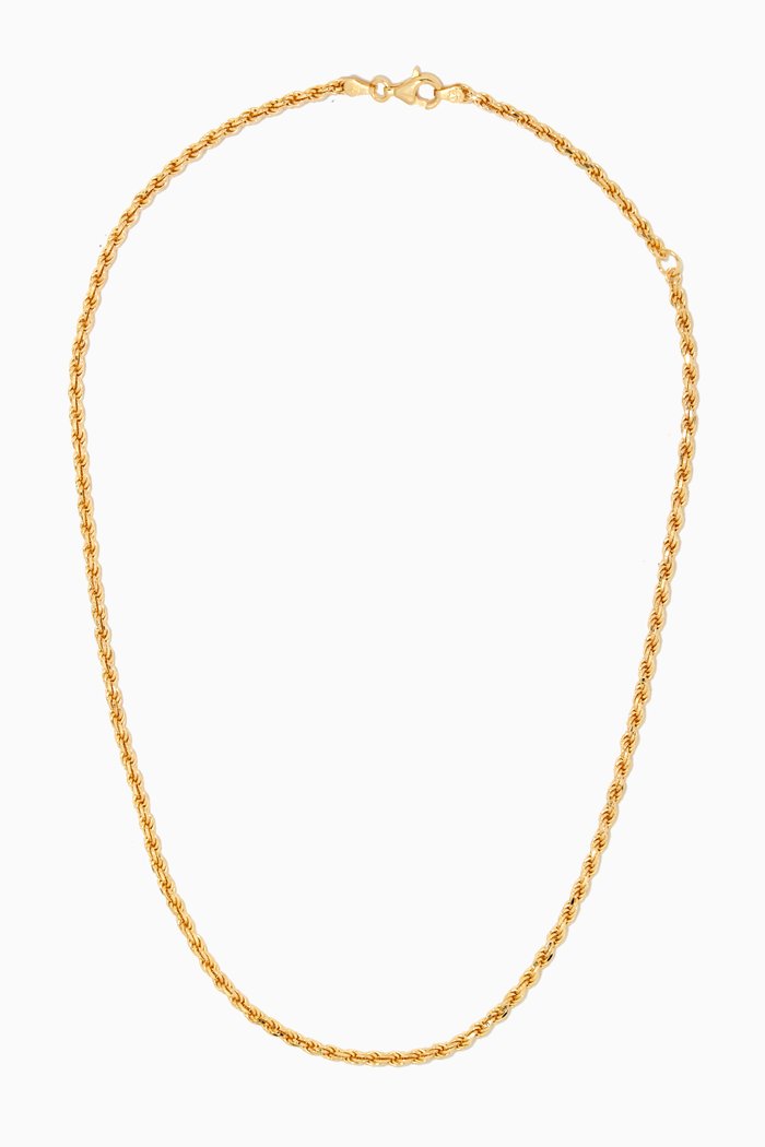 Rope Chain Necklace in 14kt Yellow Gold Vermeil