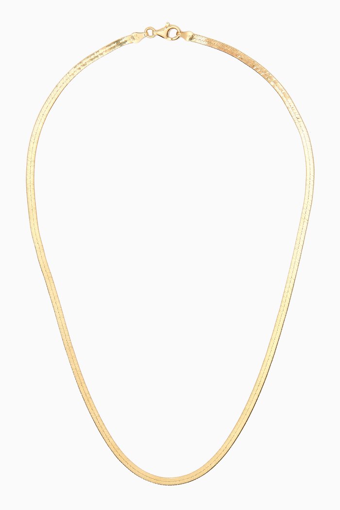 

Herringbone Chain Necklace in 14kt Yellow Gold Vermeil