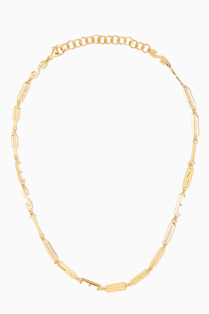 

“SAY YES TO NEW ADVENTURES” Affirmation Necklace in 14kt Yellow Gold Vermeil