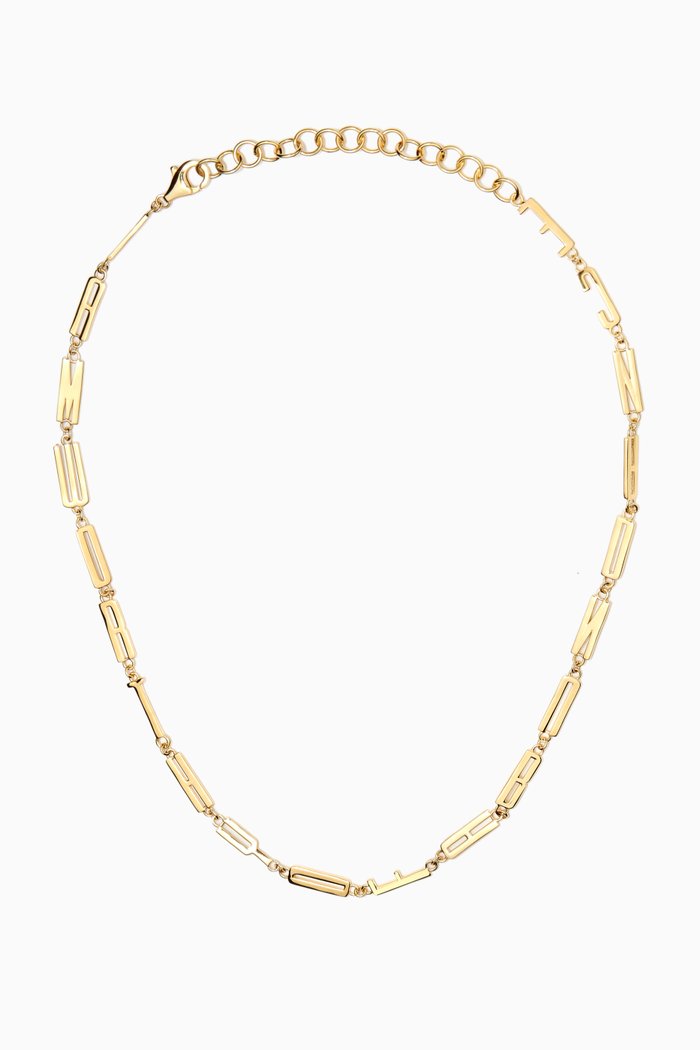 

“I AM WORTHY OF ABUNDANCE” Affirmation Necklace in 14kt Yellow Gold Vermeil