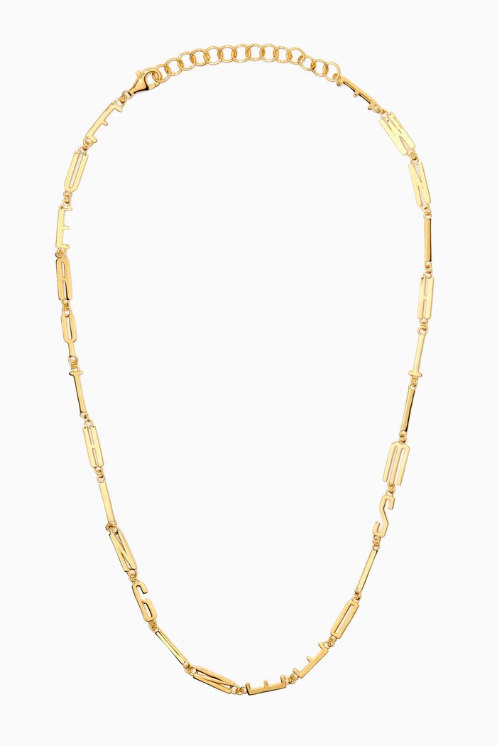 

“EVERYTHING I NEED IS WITHIN ME” Affirmation Necklace in 14kt Yellow Gold Vermeil
