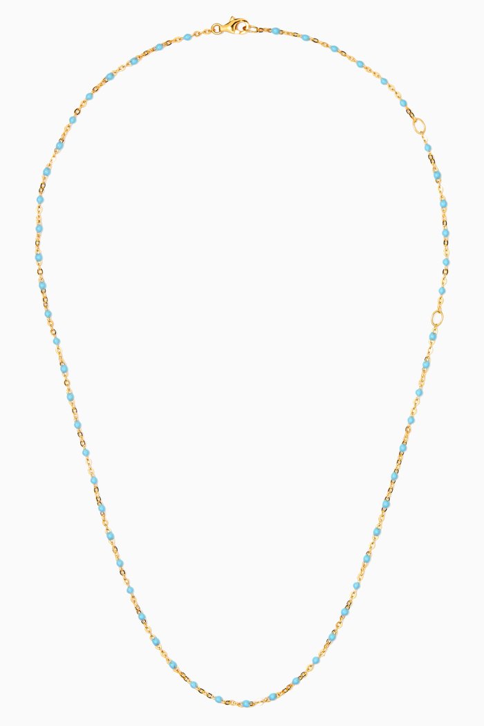 

Beaded Enamel Necklace in 14kt Yellow Gold Vermeil, Blue