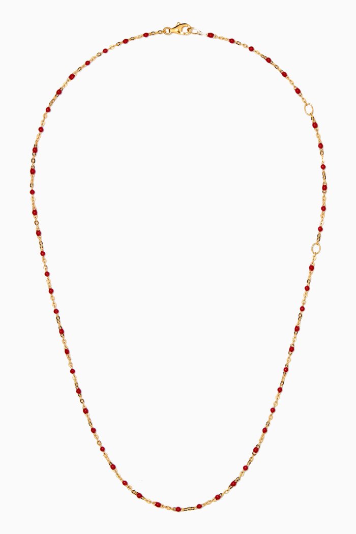 

Beaded Enamel Necklace in 14kt Yellow Gold Vermeil, Red