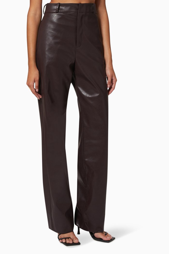 

Classic Trousers in Vegan Leather, Red
