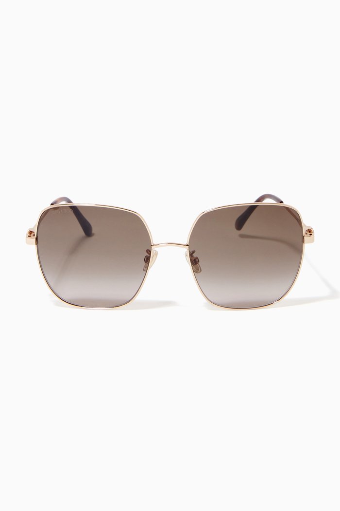

Kori D-frame Sunglasses in Metal & Acetate, Gold