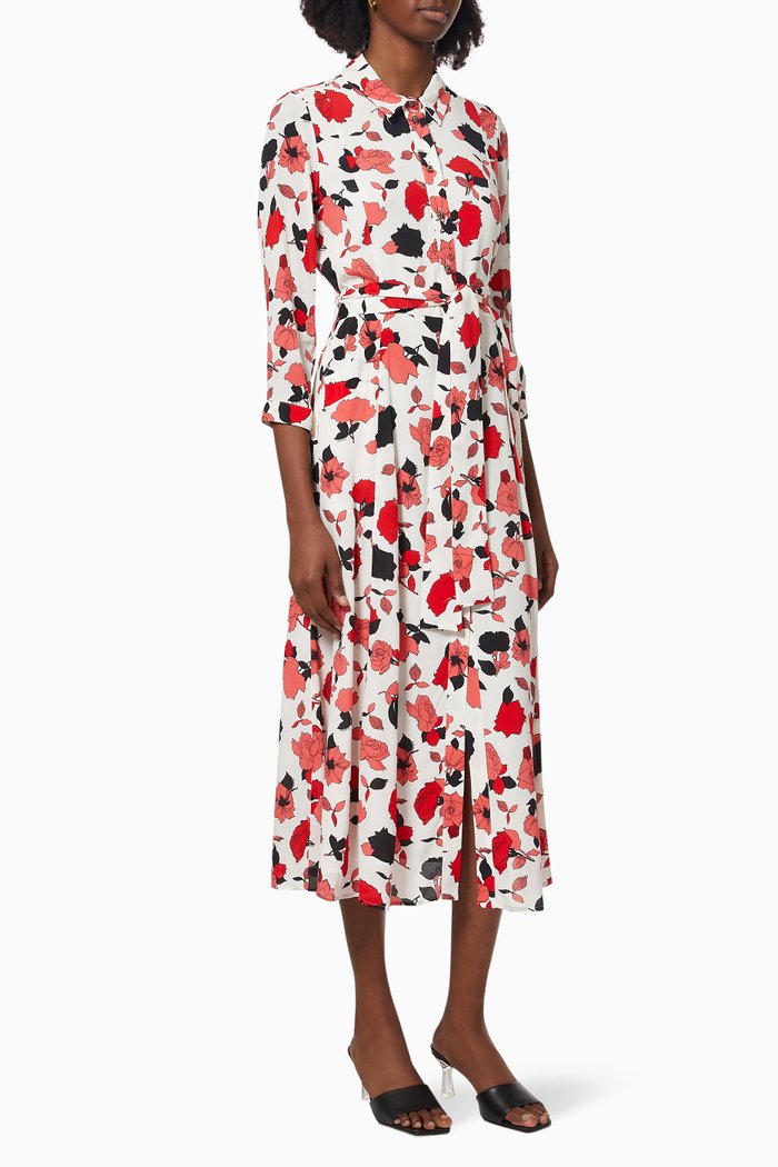 

Mask 4 Shirt Dress with Graphic Floral Print, Multicolour