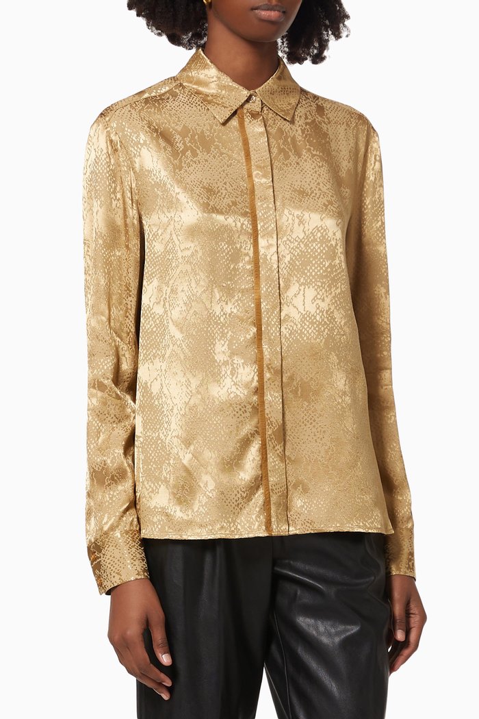 

Smorzare 18 Metallic Shirt in Viscose, Rose gold