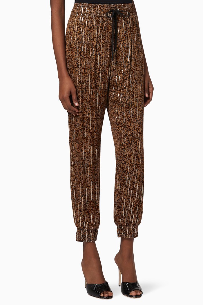 Spotted Fil Coupé Joggers in Viscose, Metallic