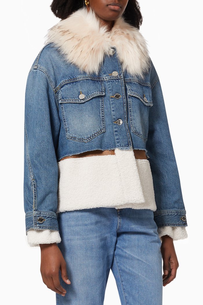 

Akron Shearling Jacket in Denim, Blue
