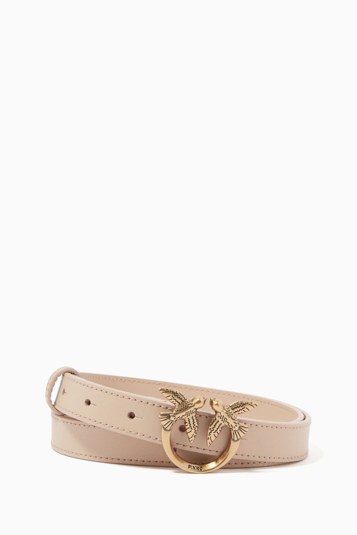 

Love Berry Hips Simply Thin Belt in Leather, Neutral