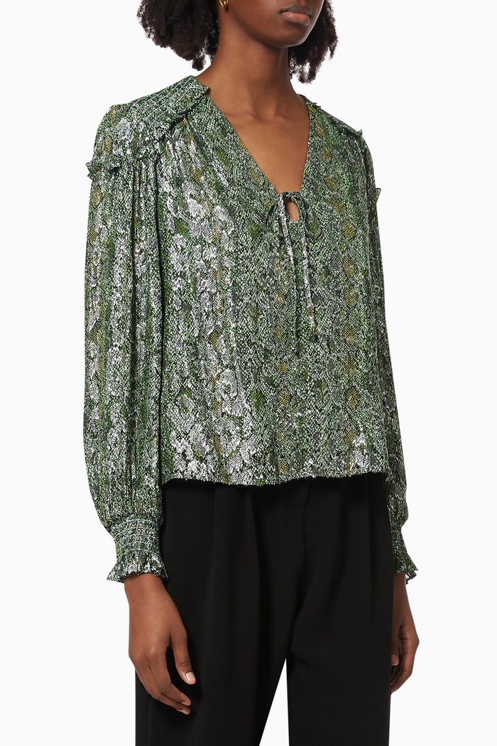 

Cassia 1 Blouse in Silk, Green