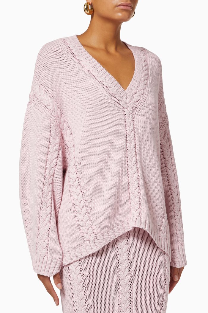 

Aurora Top in Linen Cotton Knit, Purple