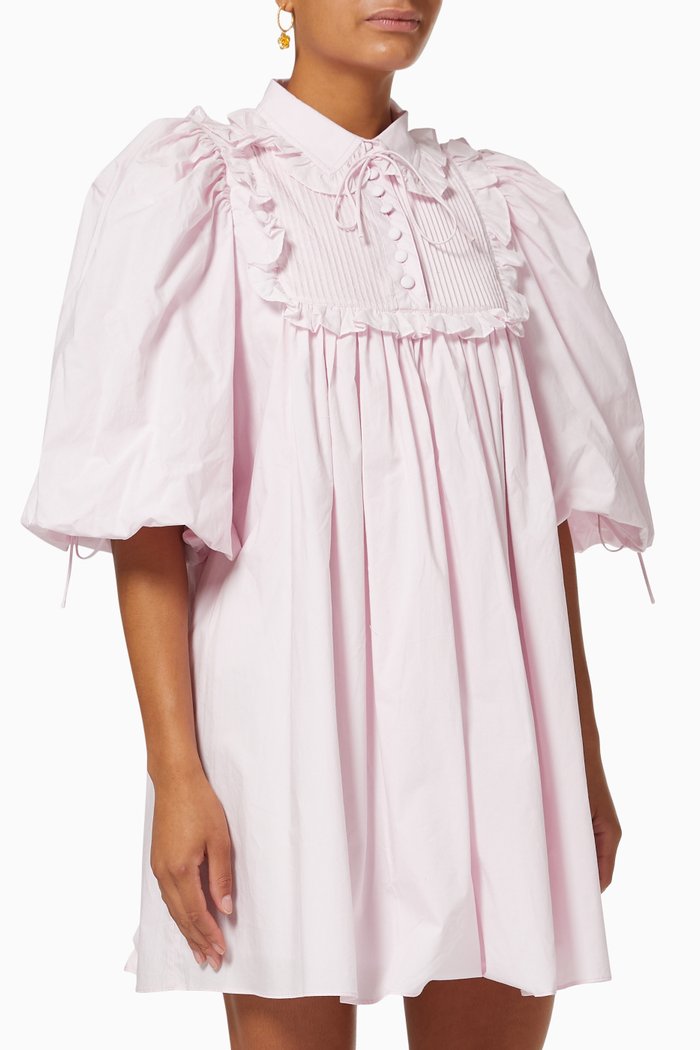 

Addison Smock Dress in Organic Cotton Poplin, Pink