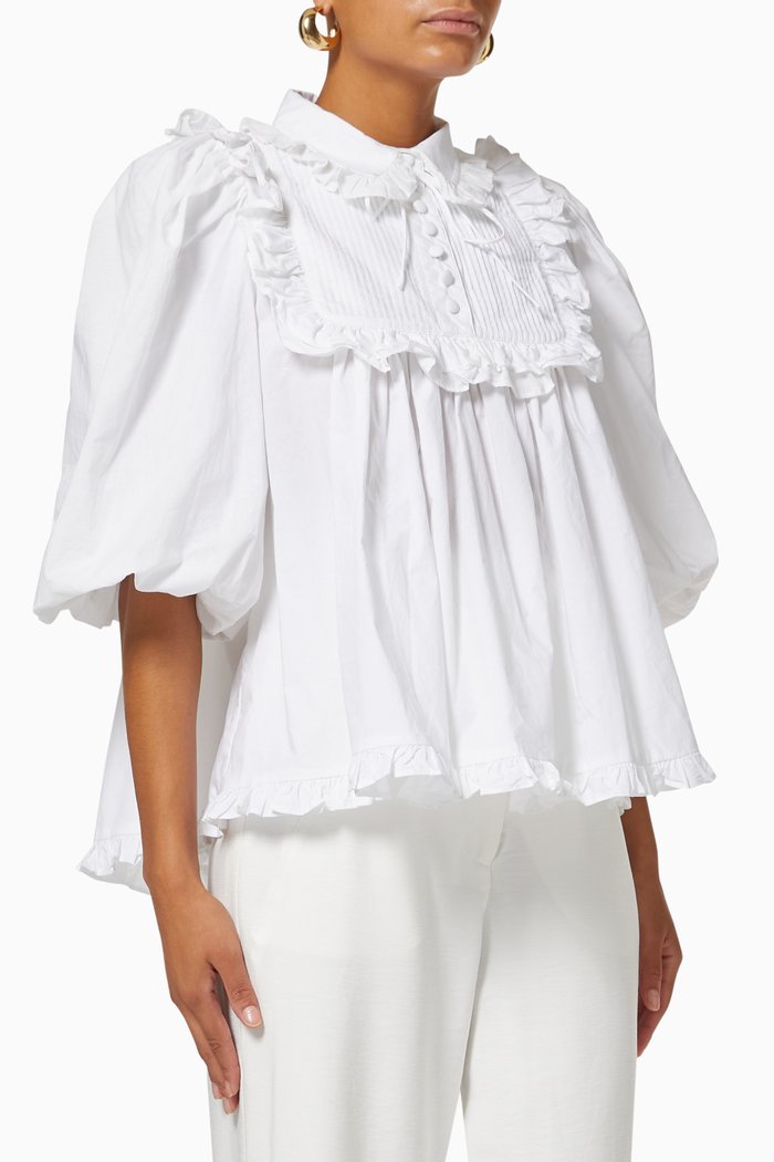 

Addison Blouse in Organic Cotton Poplin, White