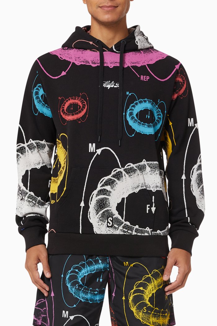 

Antigravity Graphic Hoodie in Brushed Cotton Fleece, Black