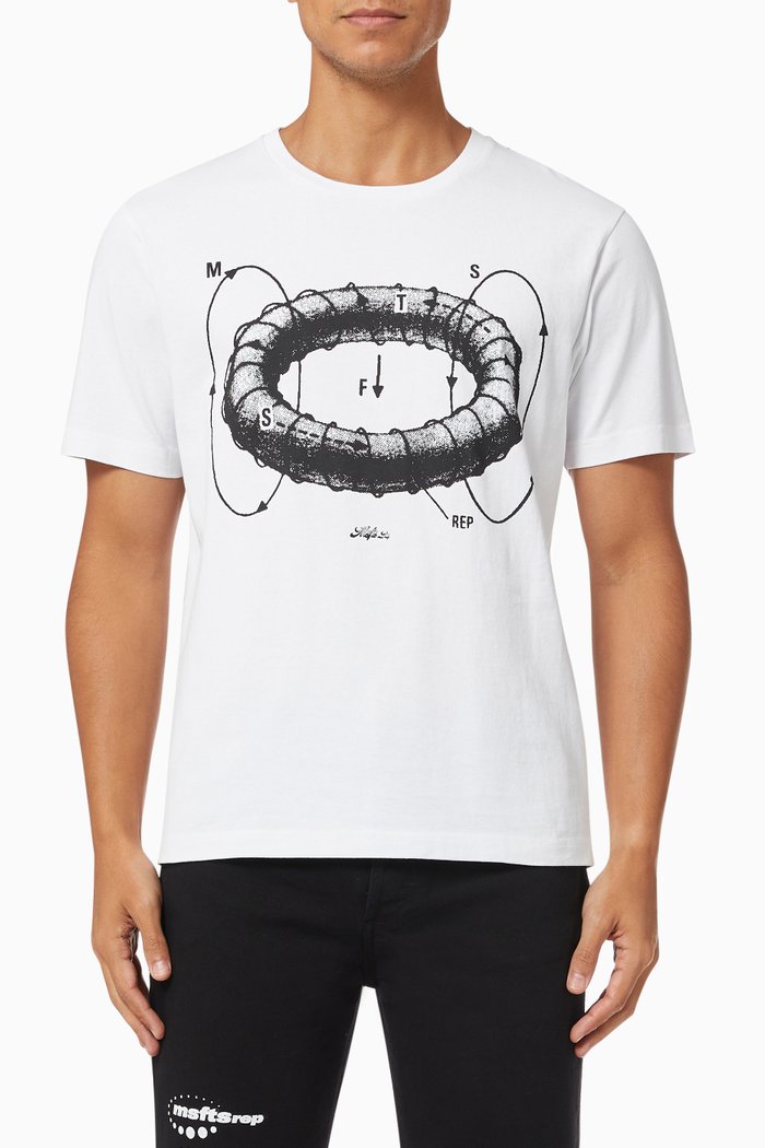 

Antigravity Graphic Print T-shirt in Cotton Jersey, White