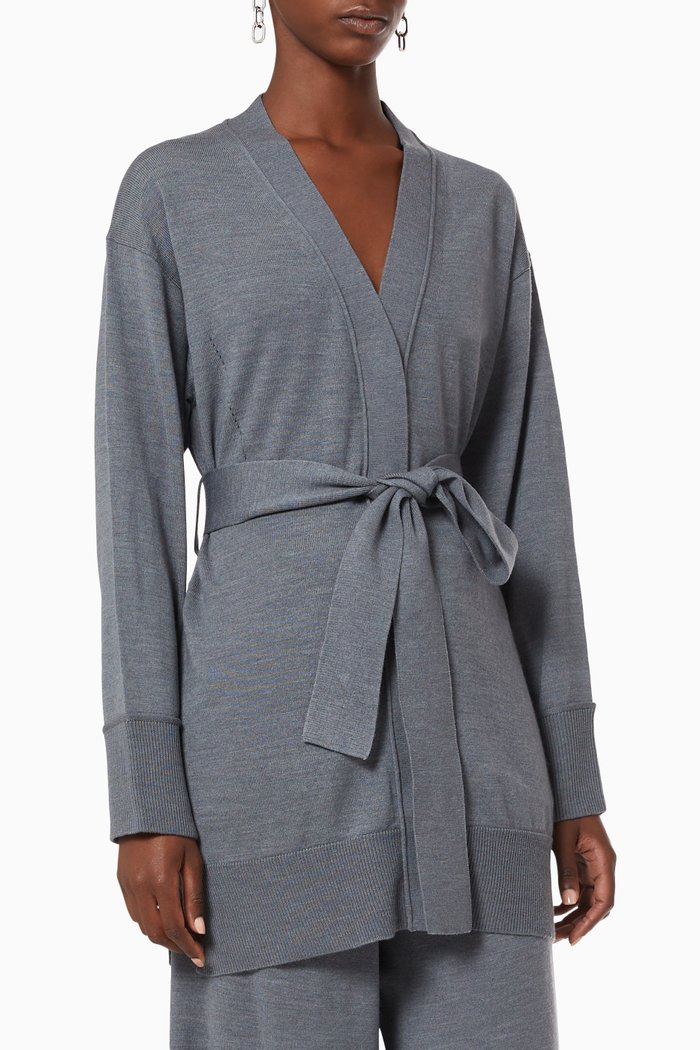

Belted Cardigan in Knit, Grey