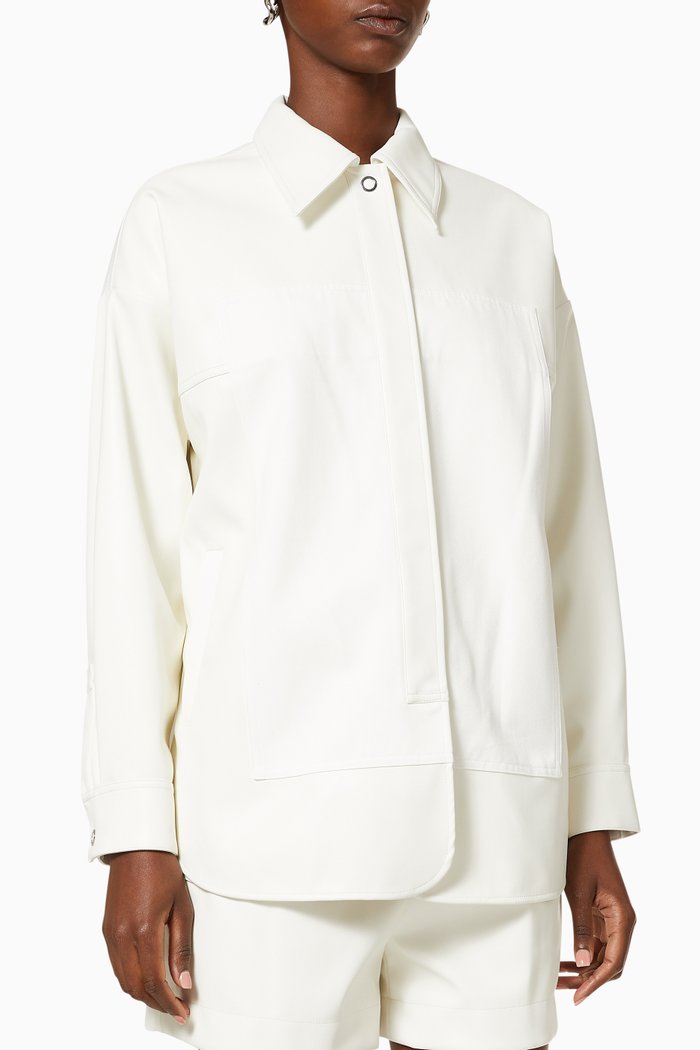 

Shirt Jacket in Vegan Leather, Neutral
