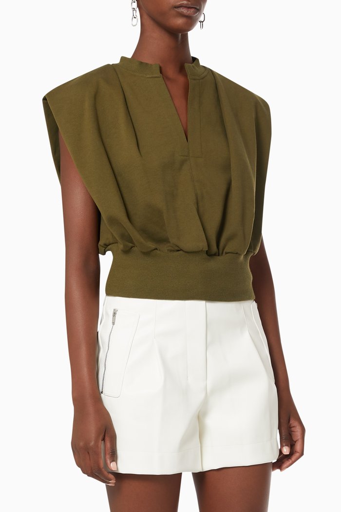 

Cropped Top in French Terry, Brown