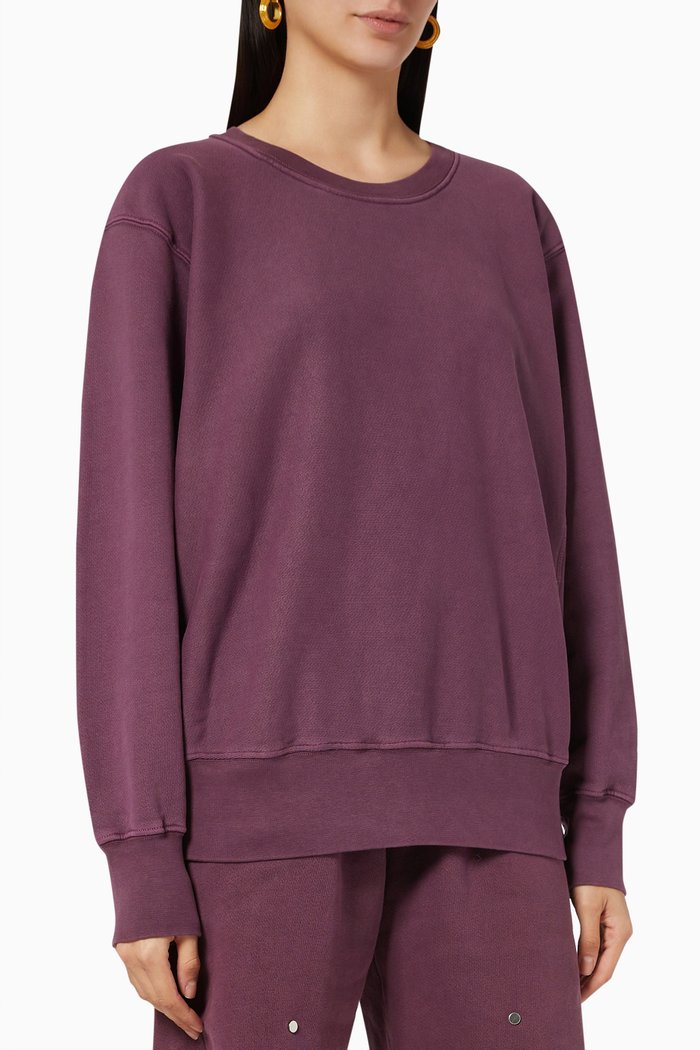 

Crop Crew Sweatshirt in Heavyweight Cotton Fleece, Purple