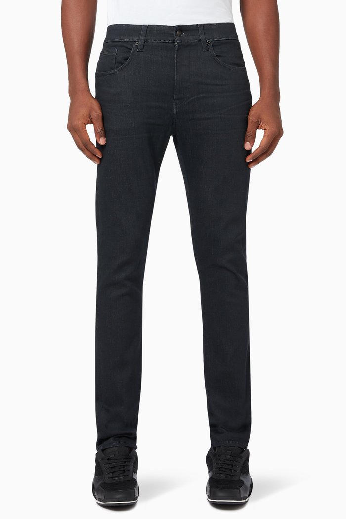Delaware3-1 Slim Fit Jeans in Stretch Cotton, Grey