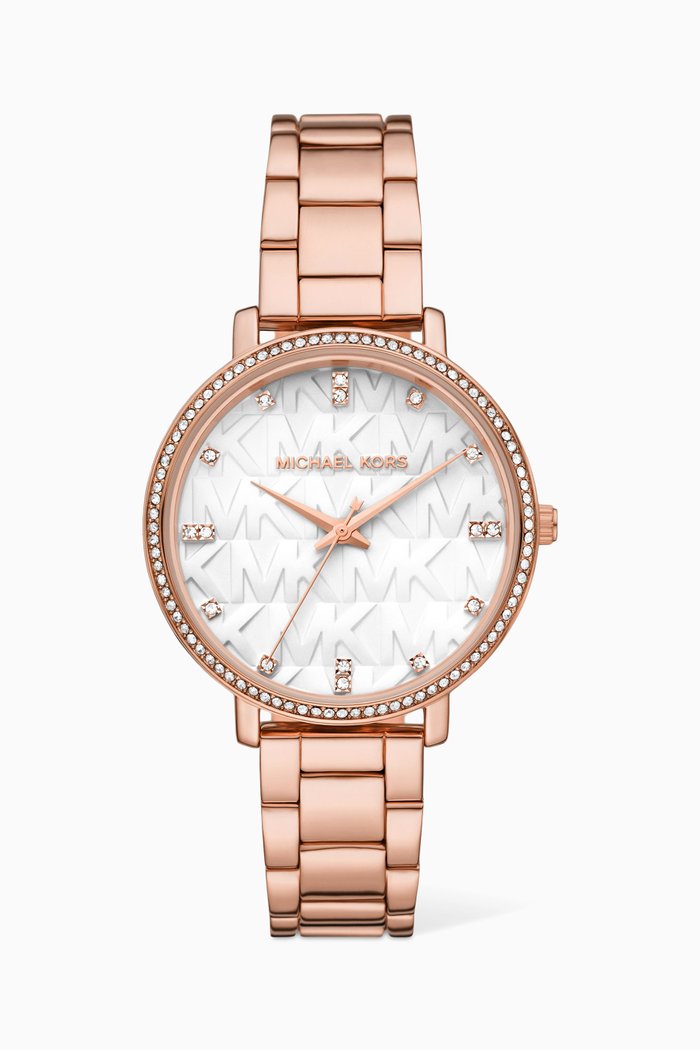 Pyper Pavé Quartz Watch, 38mm, Rose gold