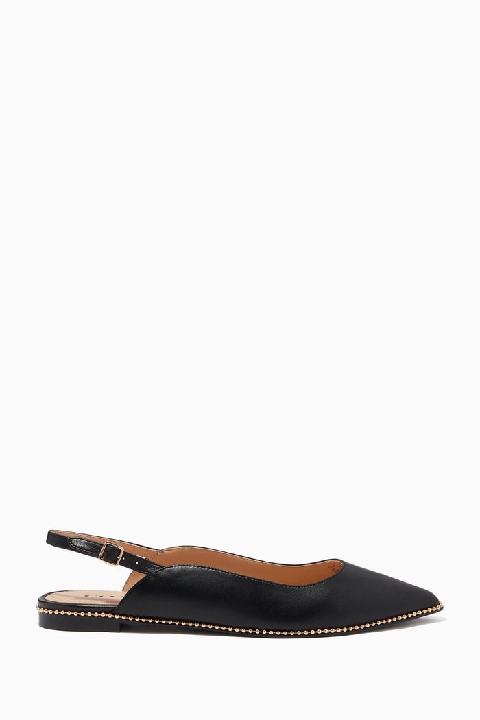 

Vae Skimmer Slingback Ballerina Flats in Leather, Black