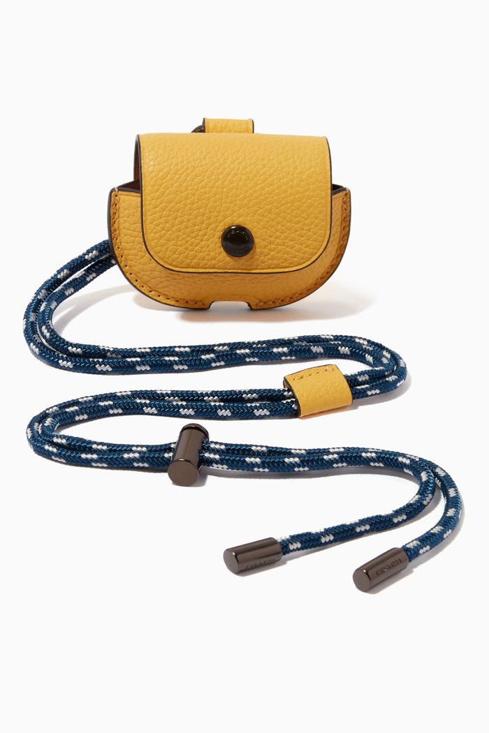 

Large AirPods Pro Case in Pebble Leather, Yellow