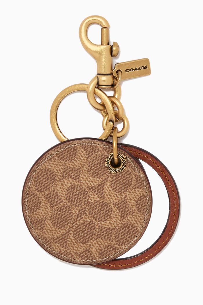 

Mirror Bag Charm In Signature Canvas, Neutral