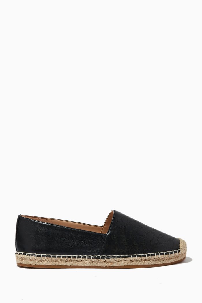

Carley Espadrille in Smooth Leather, Black
