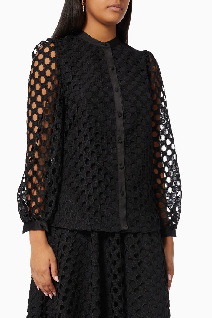 

Sona Puff Sleeve Shirt, Black