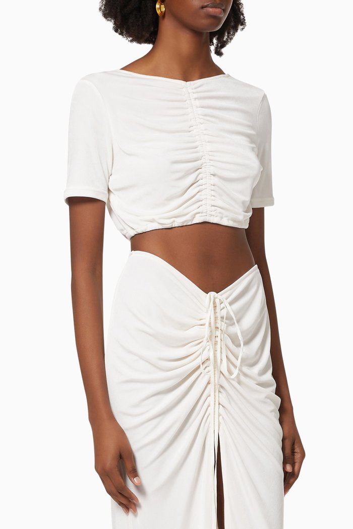 

Liz Ruched Crop Top, Neutral
