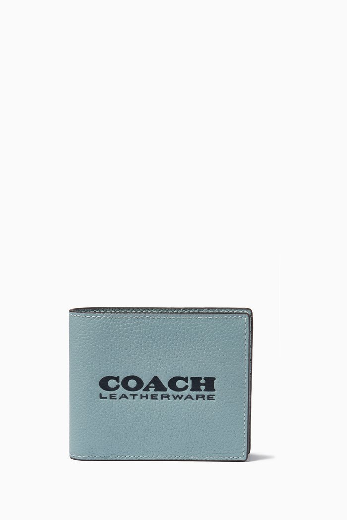 

3-In-1 Wallet in Polished Pebble Leather, Blue