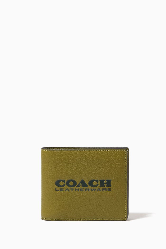 

3-In-1 Wallet in Polished Pebble Leather, Green