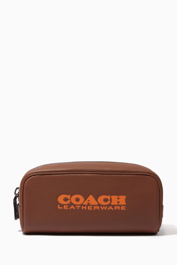 

Travel Kit 21 Wash Bag in Leather, Brown