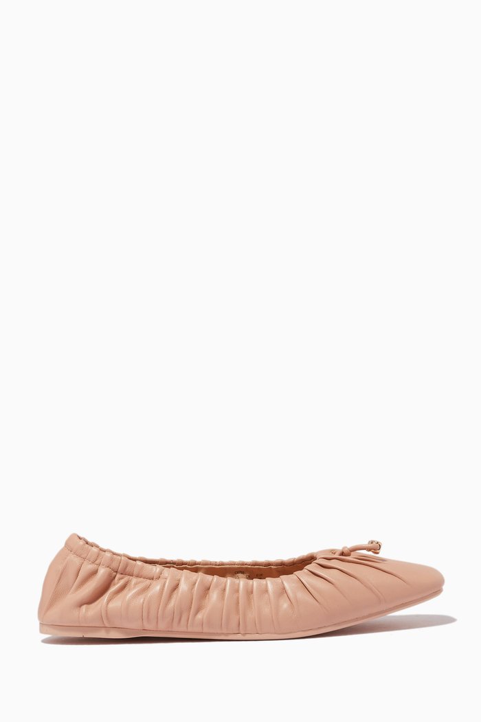 

Eleanor Ballet Flats in Leather, Pink