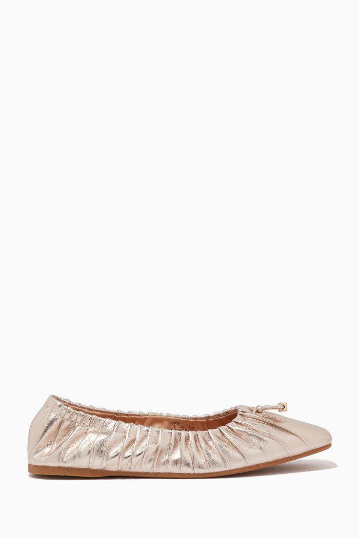 

Eleanor Ballet Flats in Leather, Metallic