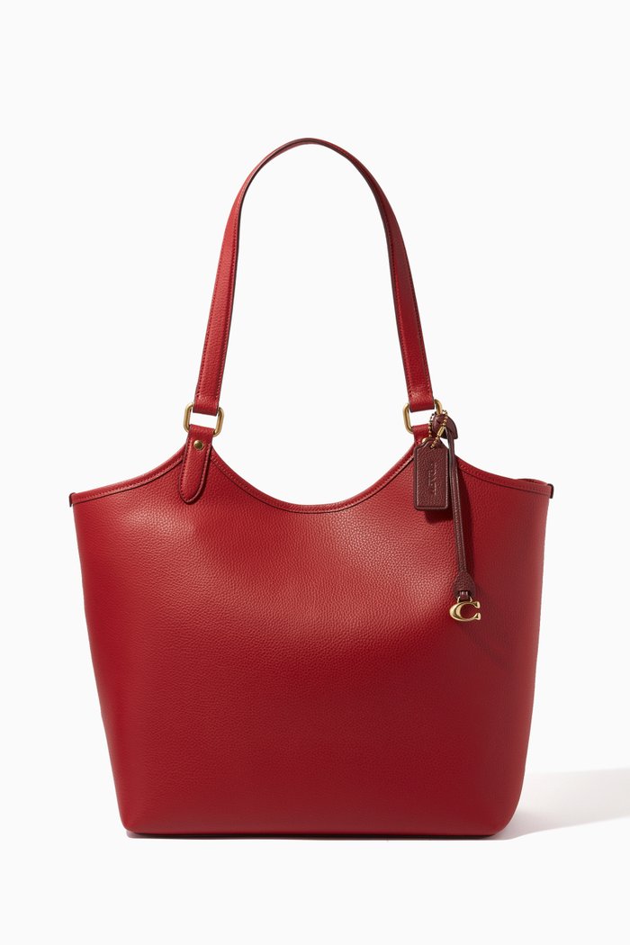 

Day Tote in Pebble Leather, Red