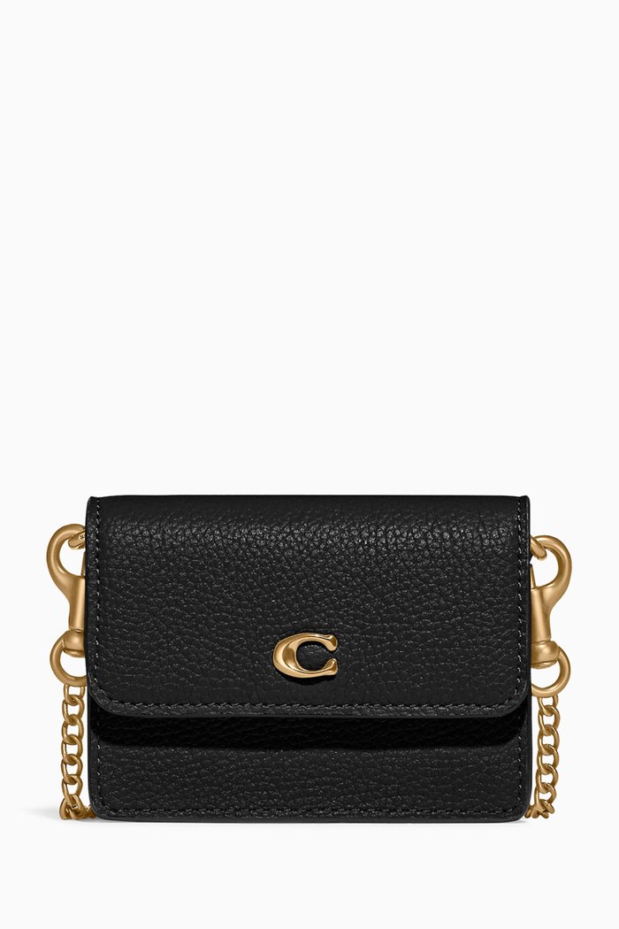 

Flap Card Case in Leather, Black