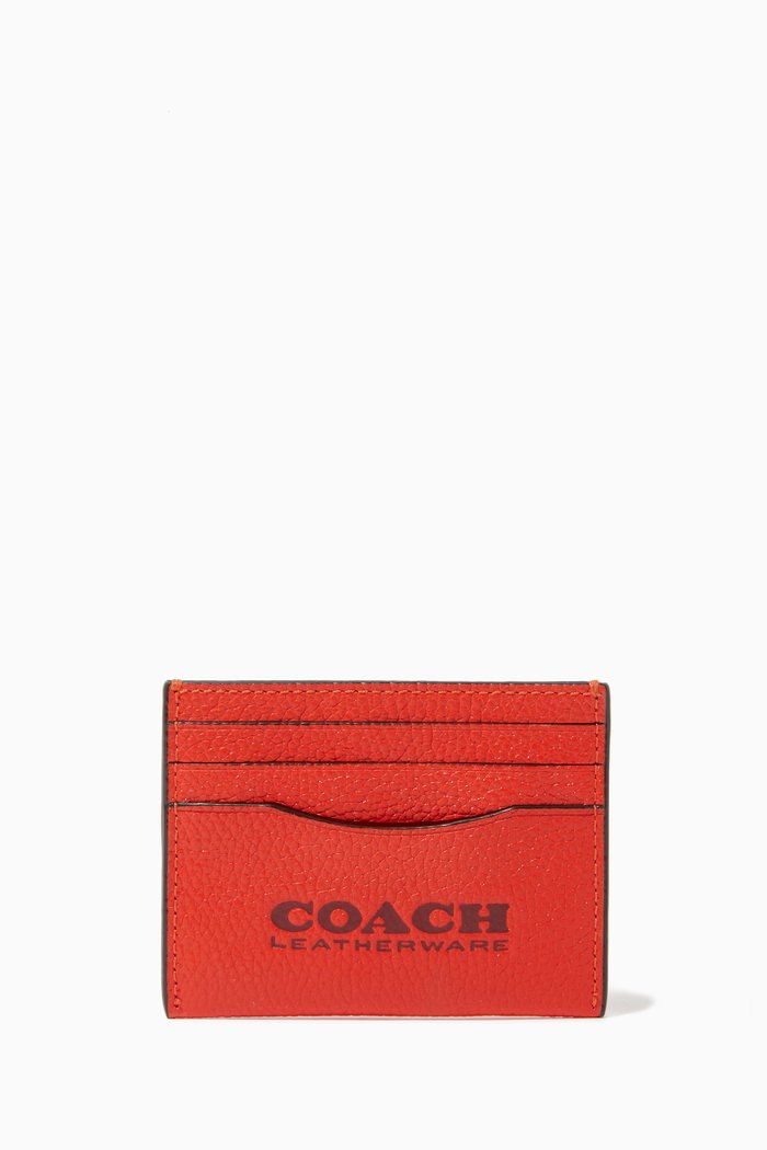 

Card Case in Pebbled Leather, Red