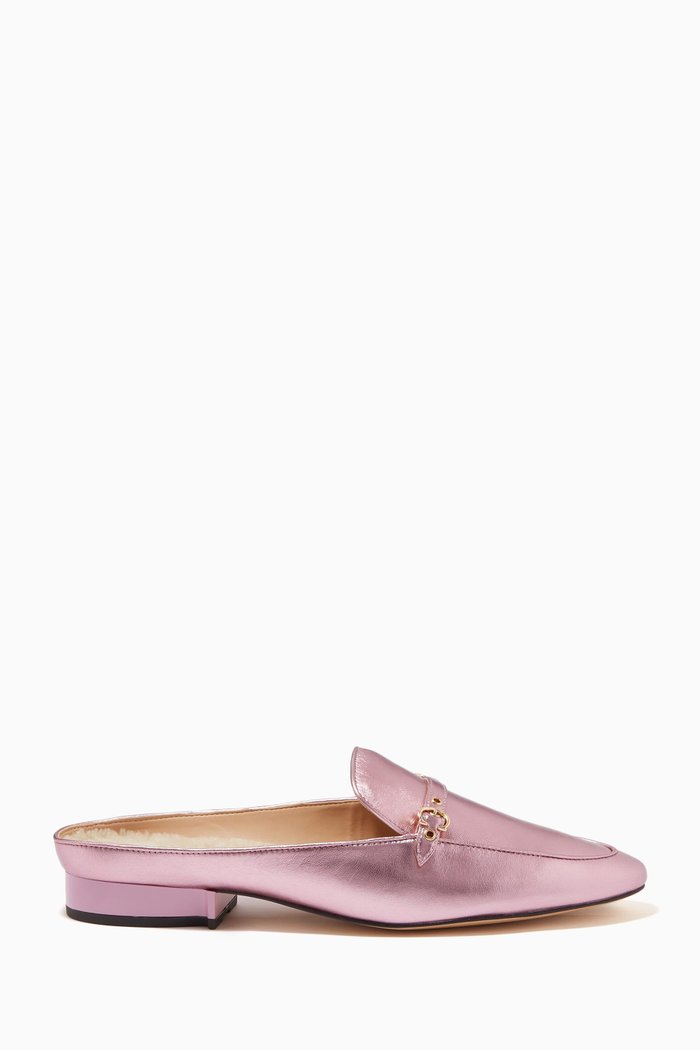 

Irene Mules in Metallic Leather, Pink