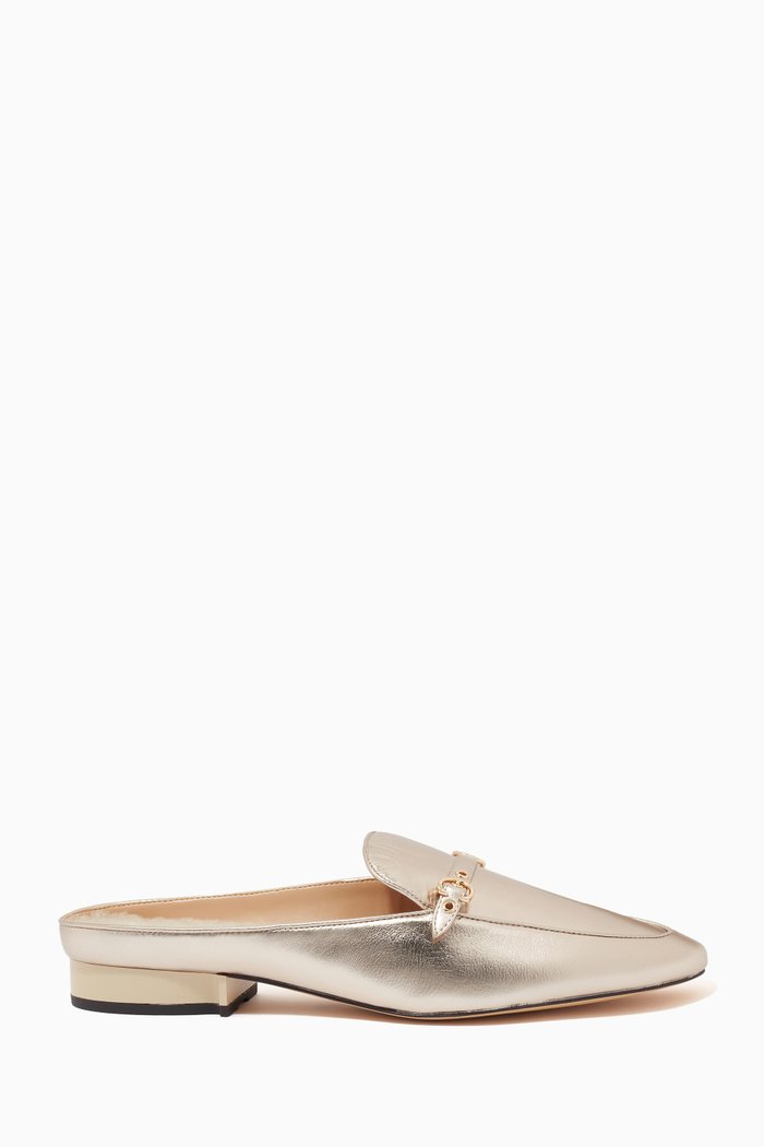 

Irene Mules in Metallic Leather, Neutral