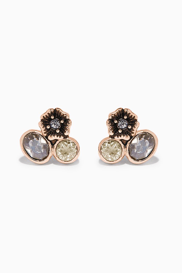 

Mini Tea Rose Cluster Stud Earrings, Multicolor